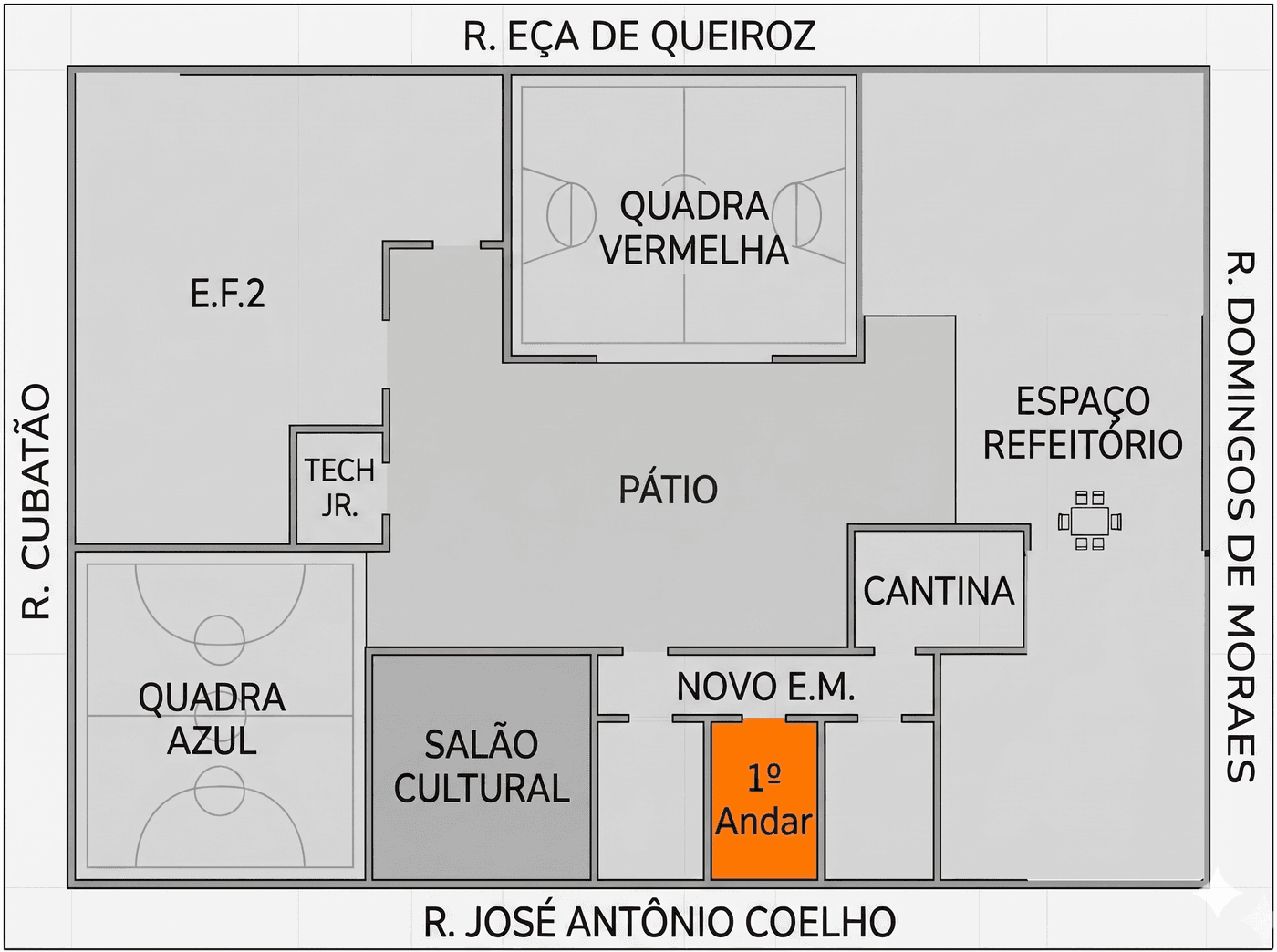 Mapa do espaço do Ensino Fundamental Anos Iniciais na Mostra Cultural