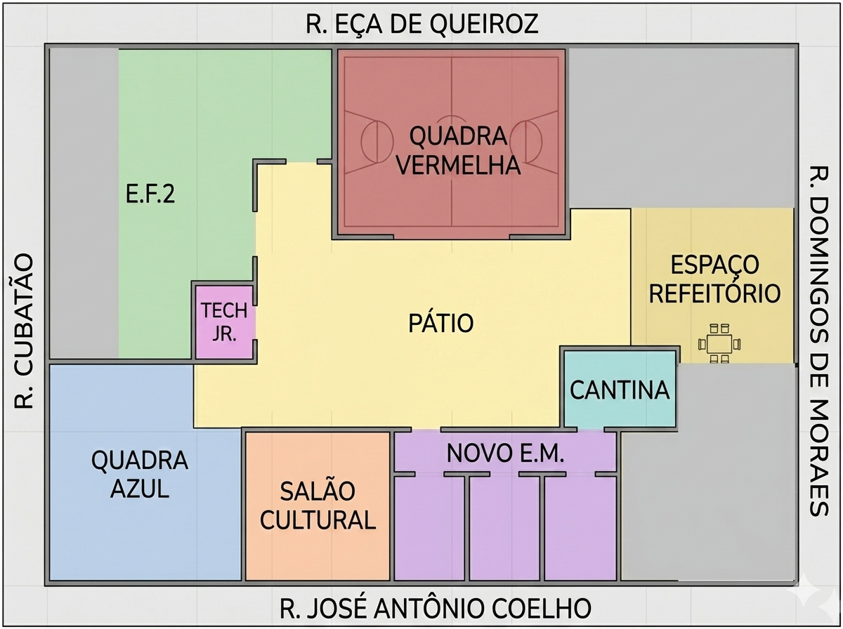 Mapa do Colégio Benjamin Constant